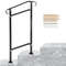 Wrought Iron Handrail for Outdoor Stair Railing with Adjustable Front Porch Railings for Concrete Steps or Wood Stairs