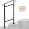 Wrought Iron Handrail for Outdoor Stair Railing with Adjustable Front Porch Railings for Concrete Steps or Wood Stairs