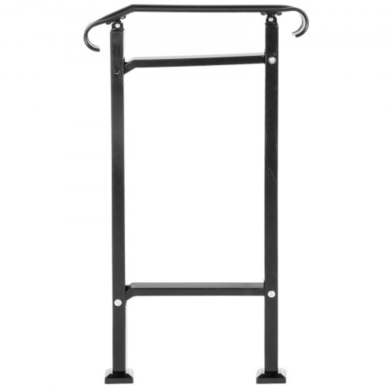 Wrought Iron Handrail for Outdoor Stair Railing with Adjustable Front Porch Railings for Concrete Steps or Wood Stairs