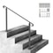 Flexible Wrought Iron Handrail for Outdoor Steps, Black Transitional Stair Railing for Concrete Steps or Wooden Stairs