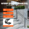 Flexible Wrought Iron Handrail for Outdoor Steps, Black Transitional Stair Railing for Concrete Steps or Wooden Stairs