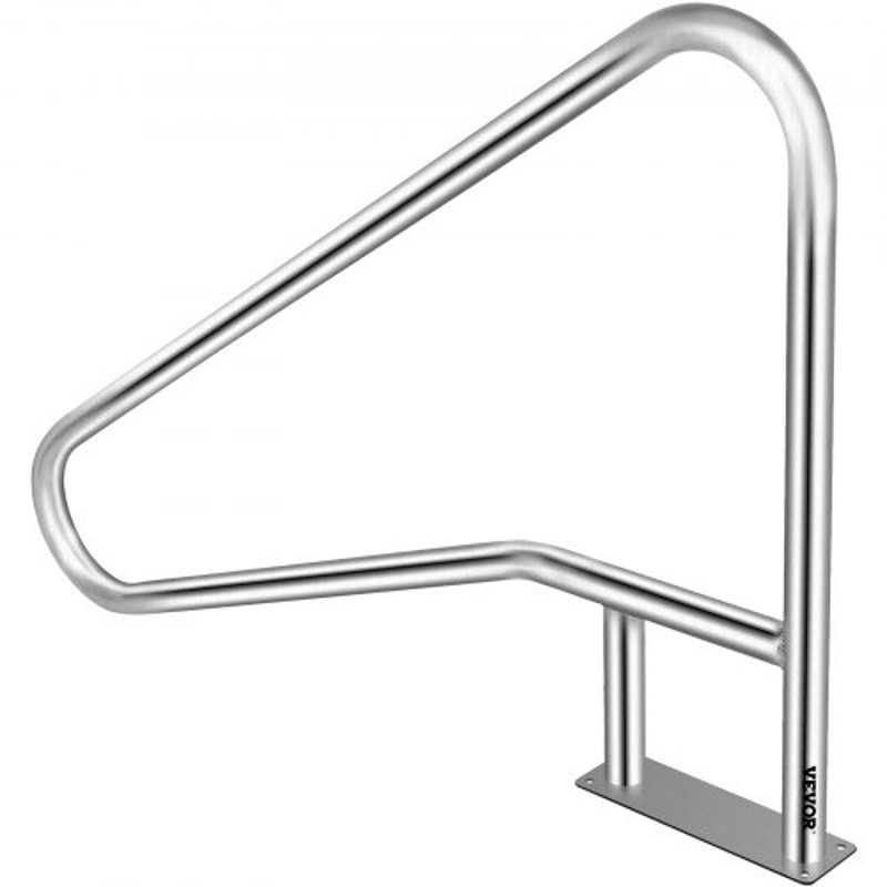 Pool Handrail, Stainless Steel Rustproof Pool Rail with Blue Grip Cover, 250LBS Capacity, Humanized Pool Railing