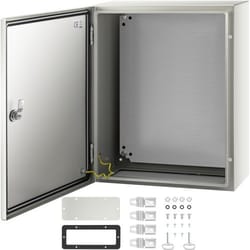 nema steel enclosure, heavy-duty ip waterproof electrical box with mounting plate for outdoor/indoor installations