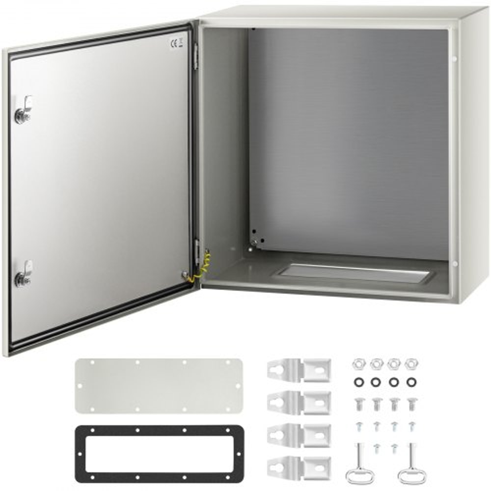 Steel Electrical Box, IP Waterproof & Dustproof Enclosure with Mounting Plate, Indoor/Outdoor NEMA Steel Enclosure