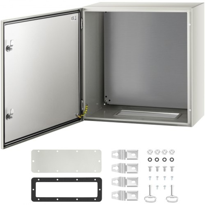 Steel Electrical Box, IP Waterproof & Dustproof Enclosure with Mounting Plate, Indoor/Outdoor NEMA Steel Enclosure