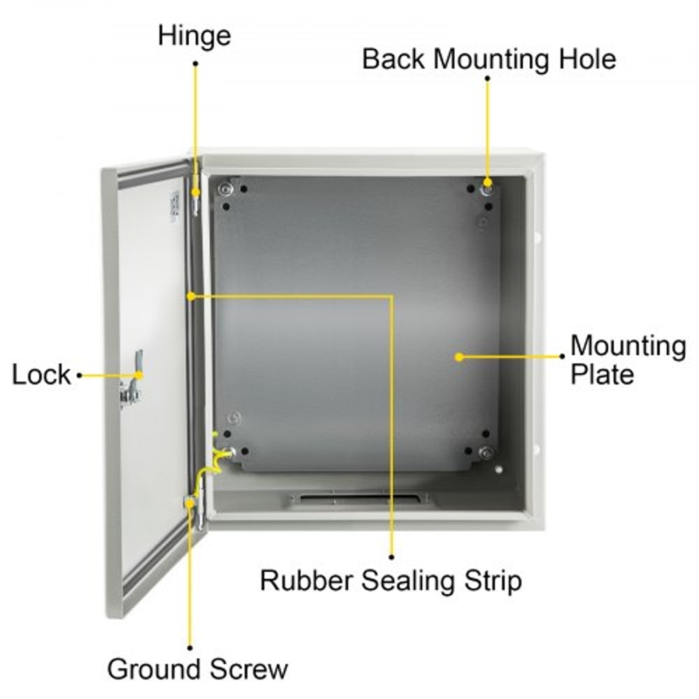 Heavy-Duty Steel Enclosure, IP66 Waterproof Electrical Junction Box for Outdoor & Indoor Wiring