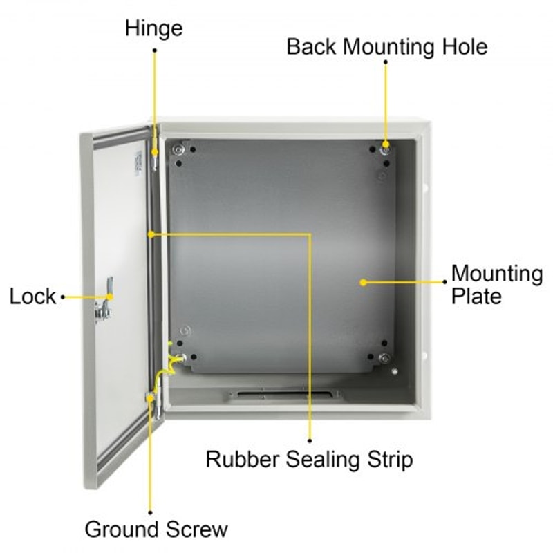 Heavy-Duty Steel Enclosure, IP66 Waterproof Electrical Junction Box for Outdoor & Indoor Wiring