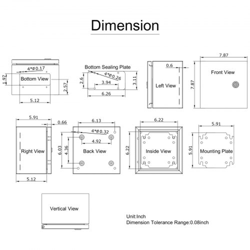 Heavy-Duty Steel Enclosure, IP66 Waterproof Electrical Junction Box for Outdoor & Indoor Wiring