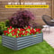 Galvanized Raised Garden Bed, Metal Planter Box for Vegetables, Flowers, Fruits & Herbs, Steel Outdoor Garden Bed Kit