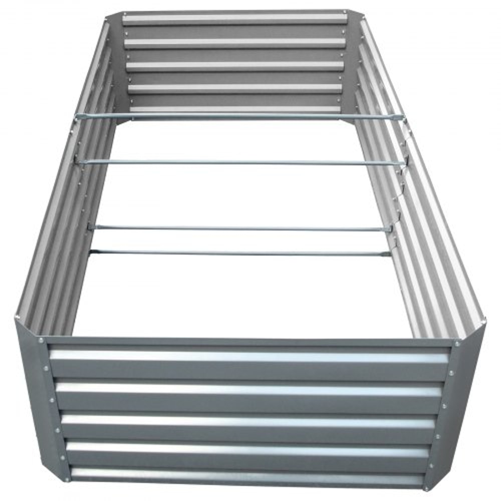 Galvanized Raised Garden Bed, Metal Planter Box for Vegetables, Flowers, Fruits & Herbs, Steel Outdoor Garden Bed Kit