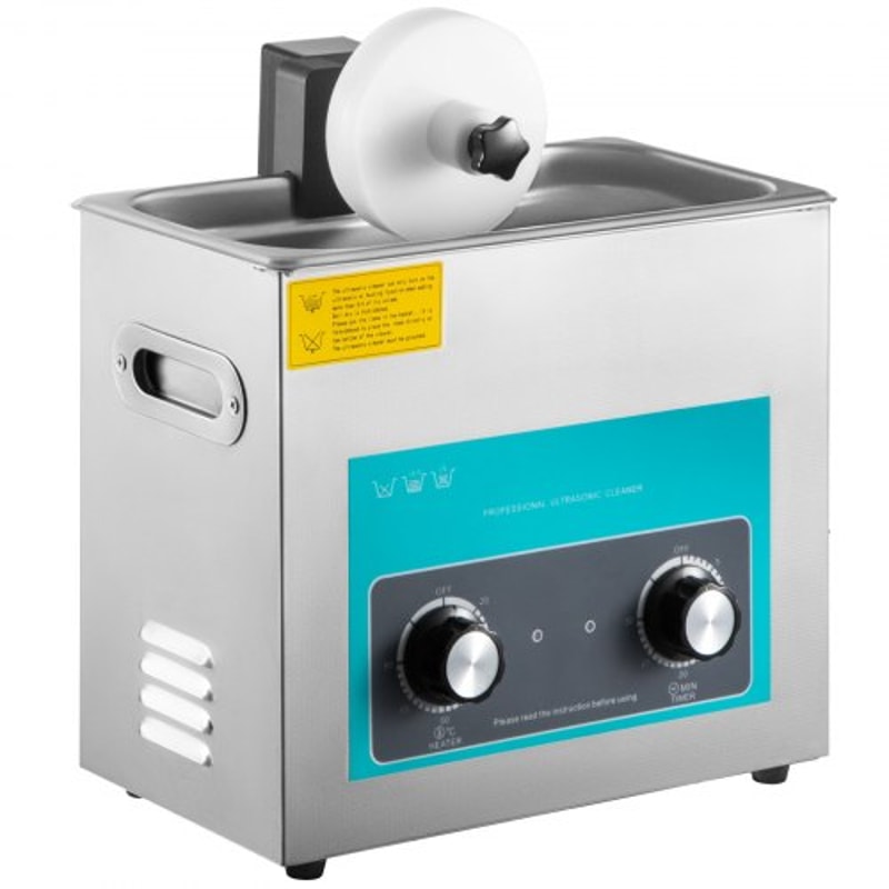 6L 40kHz Vinyl Ultrasonic Cleaning Machine, Knob Control Record Cleaner w/Stainless Steel Tank, Heater & Timer