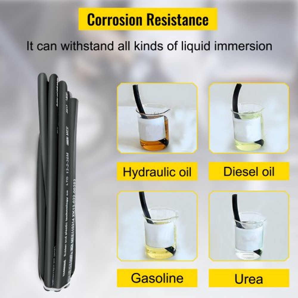 50ft Hydraulic Hose 12 ID 5000 PSI Flexible Oil Hose With 2 Steel Wire Braids Durable TemperatureRe 5