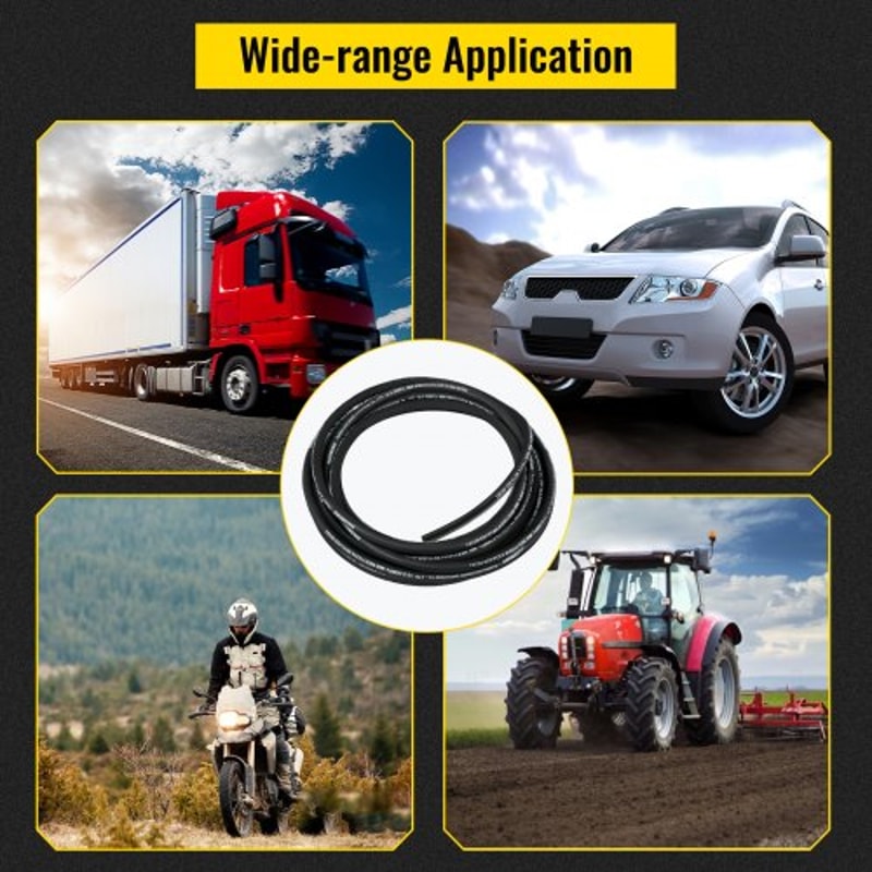 50ft Hydraulic Hose 12 ID 5000 PSI Flexible Oil Hose With 2 Steel Wire Braids Durable TemperatureRe 1