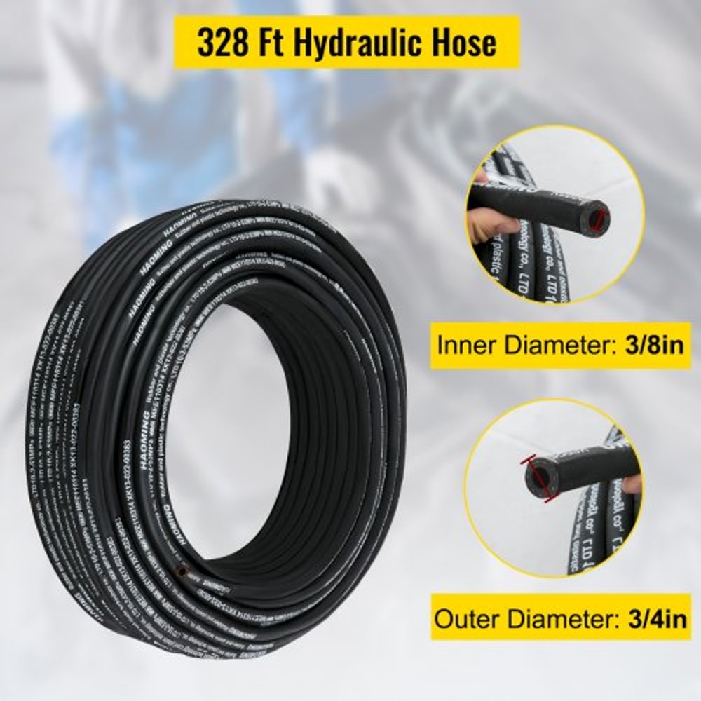 328ft Hydraulic Hose 38 ID 5000 PSI Max Pressure With 2 Steel Wire Braids Bulk Hydraulic Oil Hose F 3