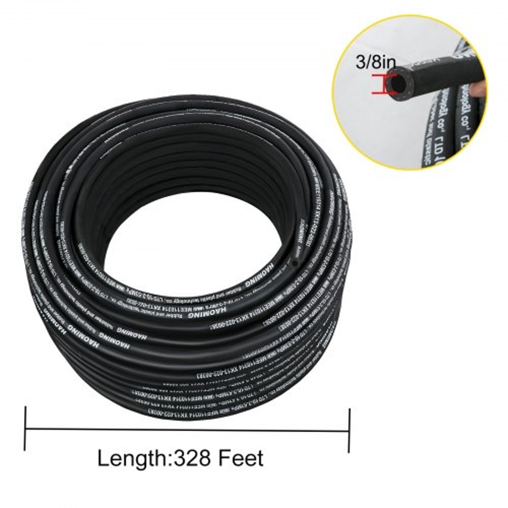328ft Hydraulic Hose 38 ID 5000 PSI Max Pressure With 2 Steel Wire Braids Bulk Hydraulic Oil Hose F 8