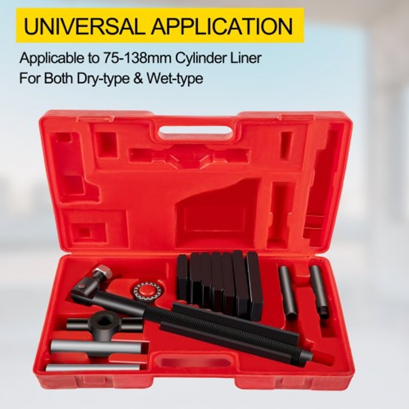 Diesel Engines Liner Puller Tool, Heavy-Duty 75-138mm Universal Cylinder Liner Puller Set for Dry & Wet-Type Auto Repair
