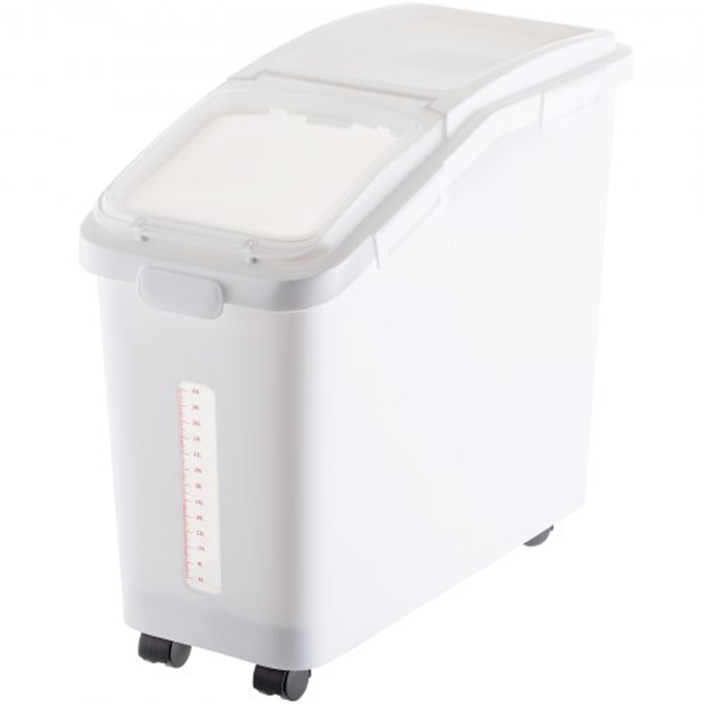 114 Gallon Capacity Shelf Ingredient Bin 280 Cup Flour Storage With Wheels Airtight Lid Scoop 8