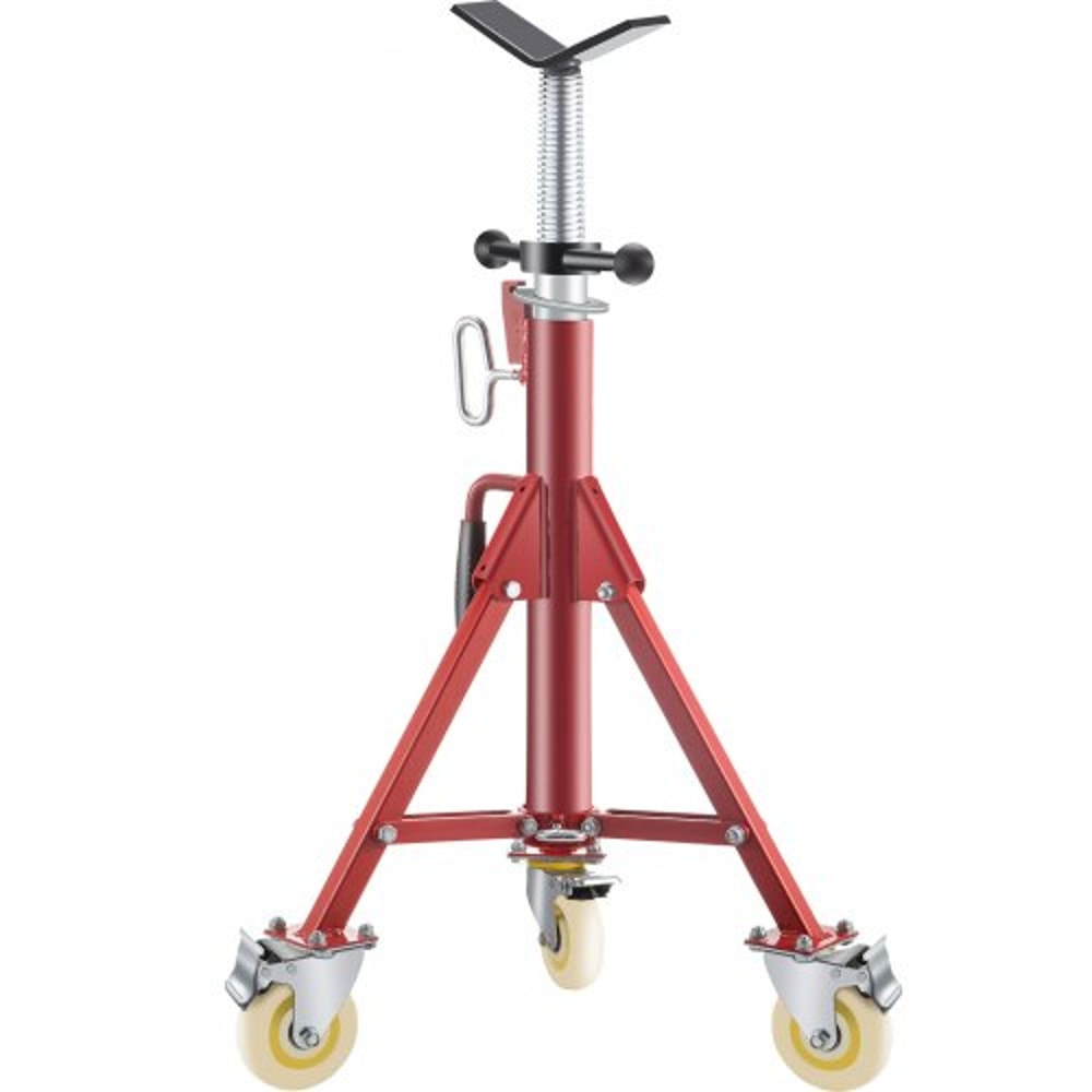 V Head Pipe Stand Adjustable Height 2852 Inch 882 LB Capacity With Casters Folding Portable Steel J 1