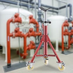 v head pipe stand, adjustable height 28-52 inch, 882 lb capacity with casters, folding portable steel jack stand