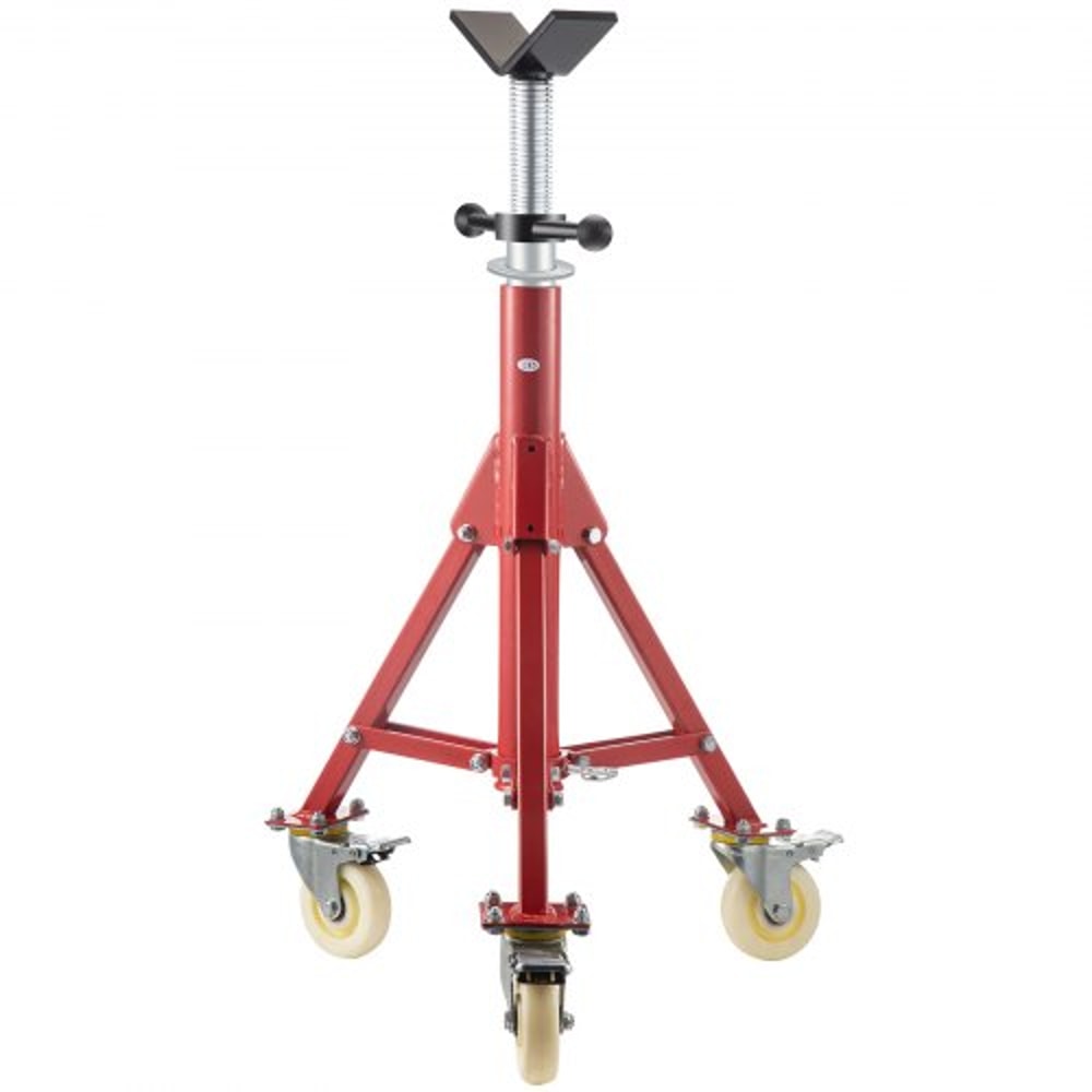 V Head Pipe Stand Adjustable Height 2852 Inch 882 LB Capacity With Casters Folding Portable Steel J 8