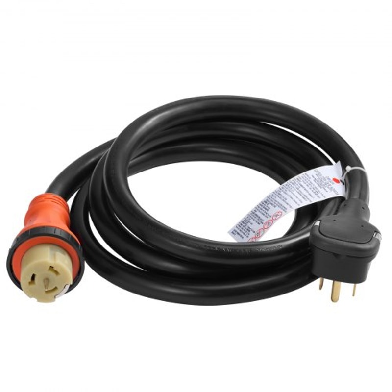 20FT 50AMP Generator Extension Cord ETL Certified 12000W Pure Copper Cable SS250P To SS250R Twist L 8