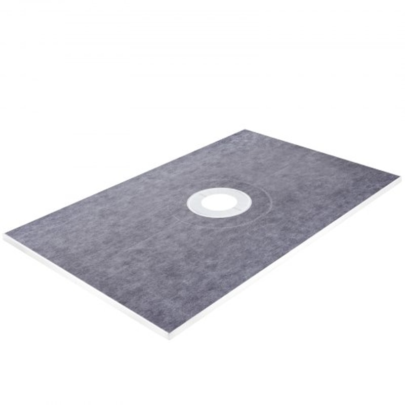 Premium Shower Curb Overlay Kit, Watertight ABS Central Bonding Flange, Stainless Steel Grate, Adjustable Shower Curbs