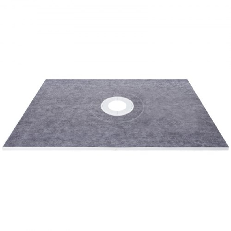 Premium Shower Curb Overlay Kit, Watertight ABS Central Bonding Flange, Stainless Steel Grate, Adjustable Shower Curbs