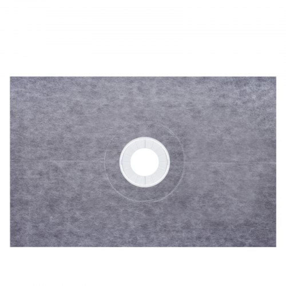 Premium Shower Curb Overlay Kit, Watertight Shower Pan with Central Drain, Adjustable Curbs & Trowel, Leak-Proof