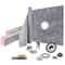Premium Shower Curb Overlay Kit, Central ABS Flange, Stainless Steel Grate, Cuttable Shower Curbs & Trowel
