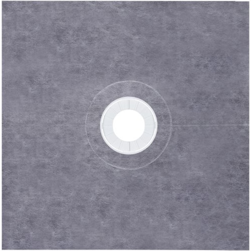 Premium Shower Curb Overlay Kit, Central ABS Flange, Stainless Steel Grate, Cuttable Shower Curbs & Trowel