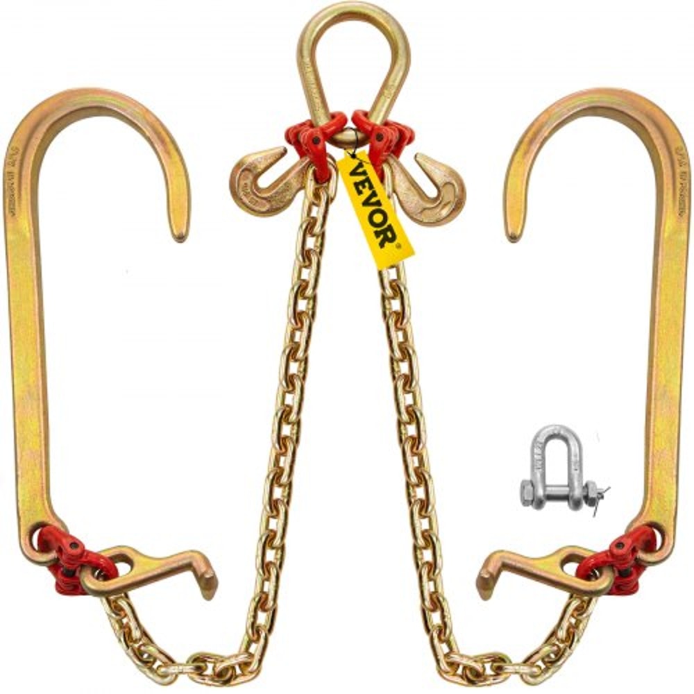 Grade V Bridle Chain, Heavy-Duty Tow Chain with High lbs Break Strength, TJ Hook, Crab Hook, Pear Link & Chain Shortener