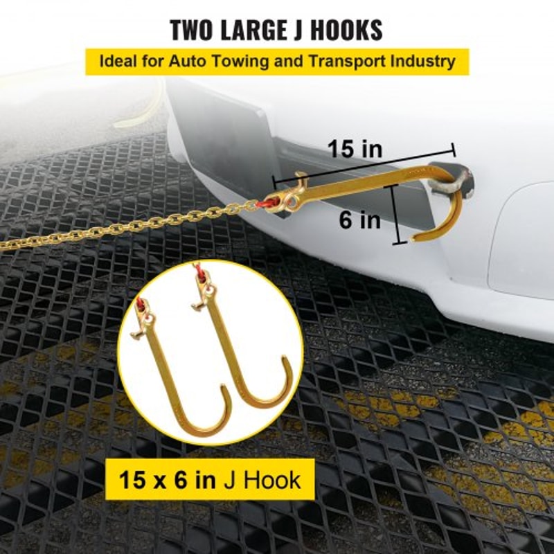 Grade V Bridle Chain, Heavy-Duty Tow Chain with High lbs Break Strength, TJ Hook, Crab Hook, Pear Link & Chain Shortener