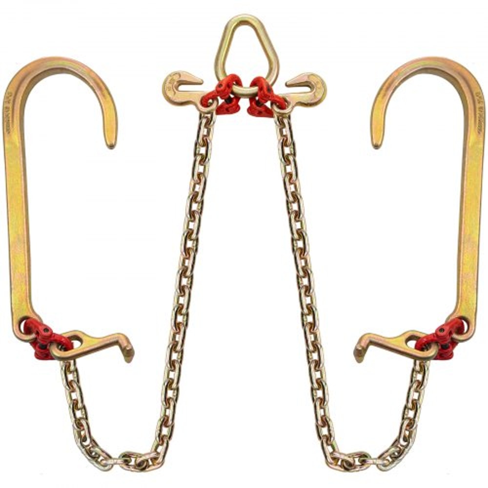 Grade V Bridle Chain, Heavy-Duty Tow Chain with High lbs Break Strength, TJ Hook, Crab Hook, Pear Link & Chain Shortener