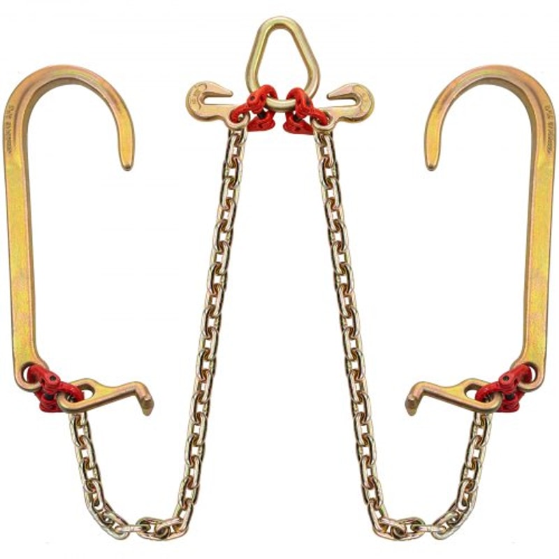 Grade V Bridle Chain, Heavy-Duty Tow Chain with High lbs Break Strength, TJ Hook, Crab Hook, Pear Link & Chain Shortener
