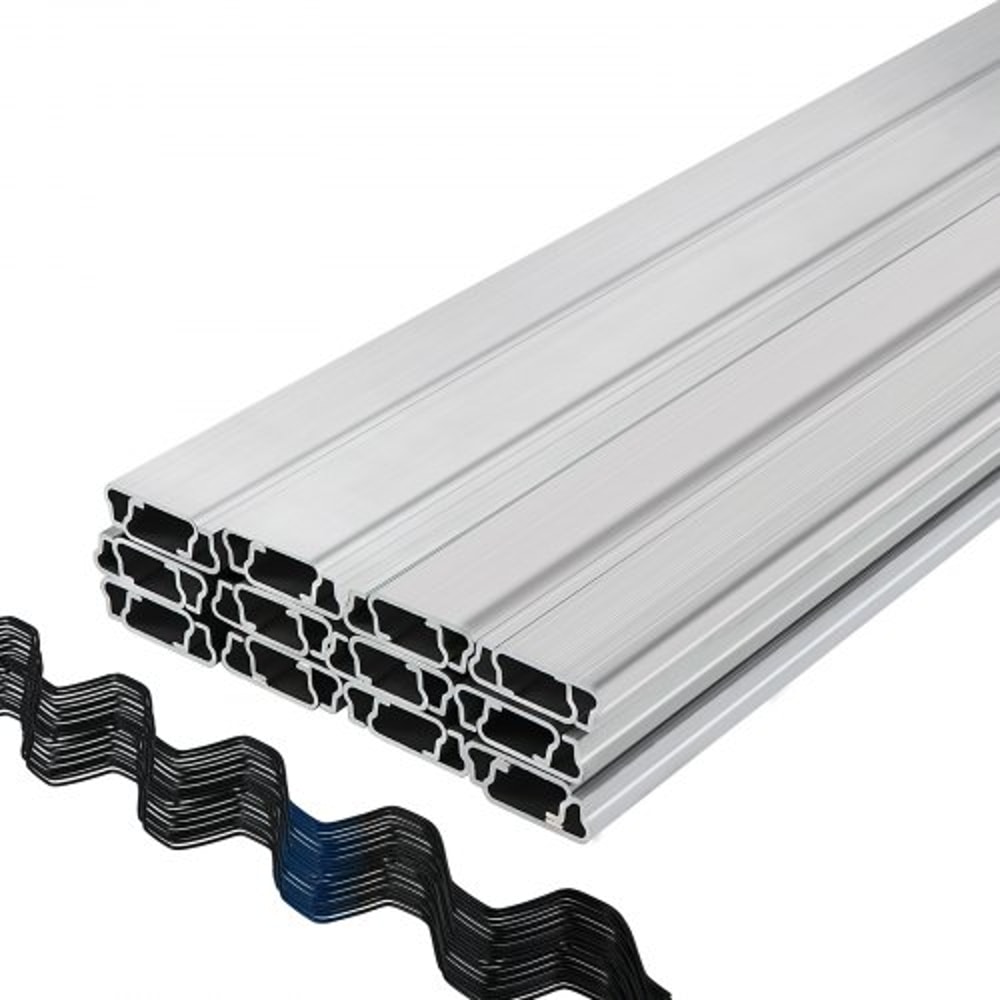 Spring Wire and Lock Channel Kit, Aluminum Alloy U-Channel & PE-Coated Wiggle Wire for Greenhouse Plastic Poly Film