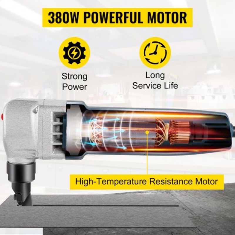 Sheet Metal Nibbler, Electric Metal Nibbler 1800RPM High Speed Rotor, Metal Nibbler Cutter with Replaced Blades, Storage