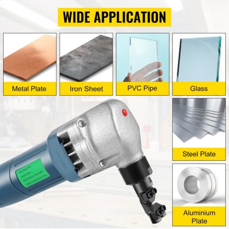 Sheet Metal Nibbler, Electric Metal Nibbler 1800RPM High Speed Rotor, Metal Nibbler Cutter with Replaced Blades, Storage