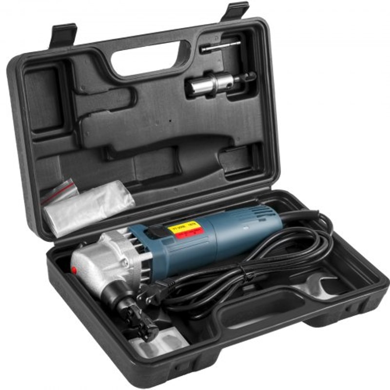 Sheet Metal Nibbler, Electric Metal Nibbler 1800RPM High Speed Rotor, Metal Nibbler Cutter with Replaced Blades, Storage