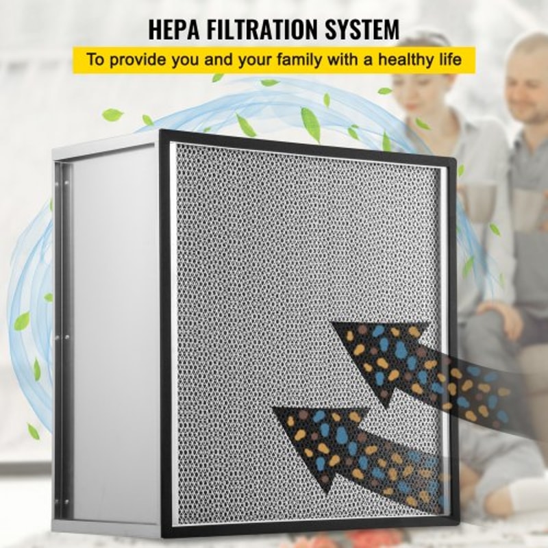 HEPA Replacement Filter, True HEPA Pleated Air Filter with Galvanized Frame, Standard Filter Compatible with HEPA Filter