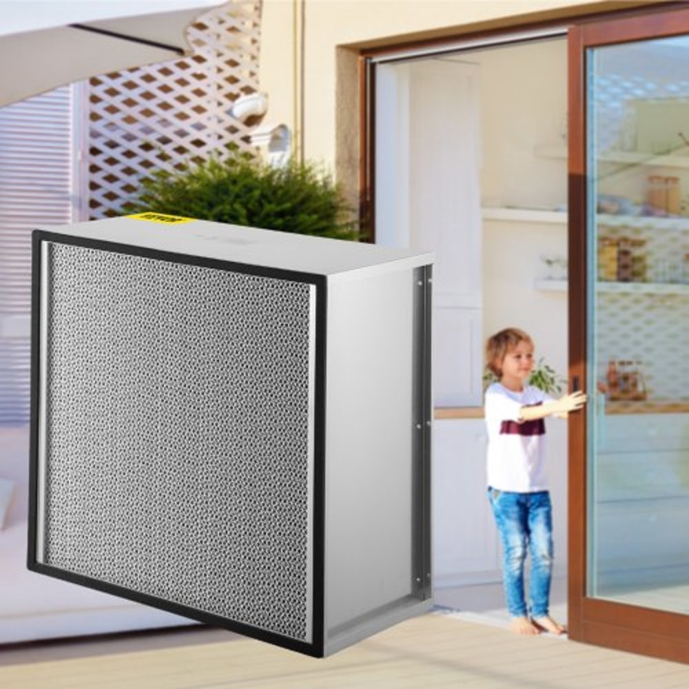 HEPA Replacement Filter, True HEPA Pleated Air Filter with Galvanized Frame, Standard Filter Compatible with HEPA Filter