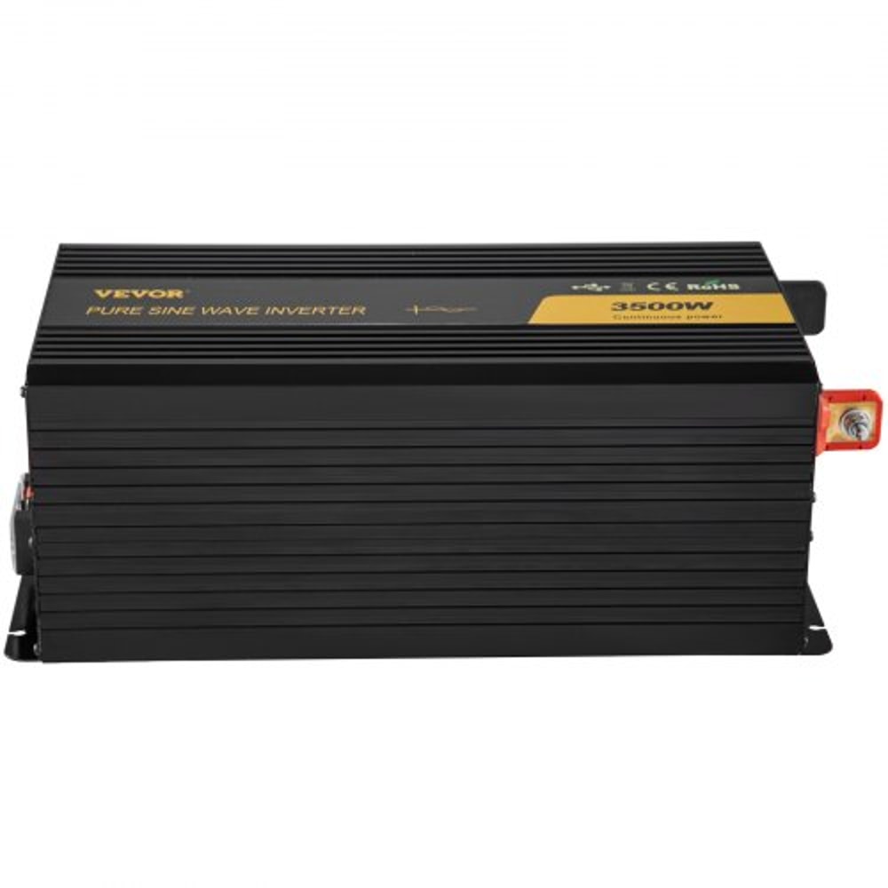 Pure Sine Wave Power Inverter, DC to AC Car Inverter with Remote Control, USB Port, LCD Screen & AC Outlets