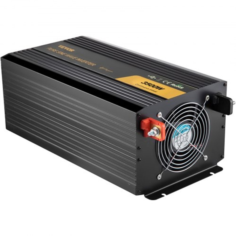 Pure Sine Wave Power Inverter, DC to AC Car Inverter with Remote Control, USB Port, LCD Screen & AC Outlets