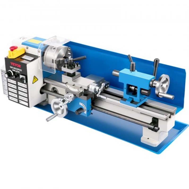 Precision Mini Wood & Metal Bench Lathe 550W Turning Machine, Variable Speed, Heavy-Duty Gear, Professional Threading