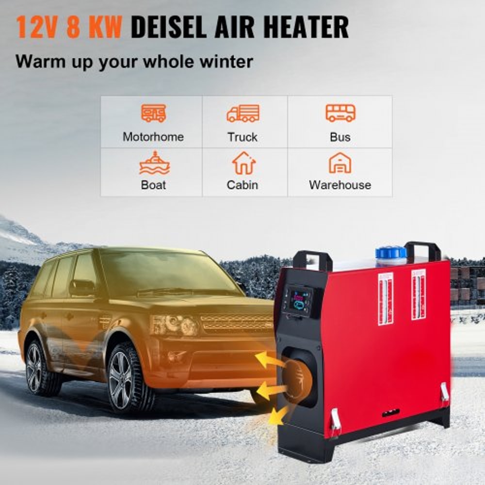 Diesel Air Heater All in One, Diesel Parking Heater with Silencer & Remote Control LCD Switch for RV, Motorhome, Bus