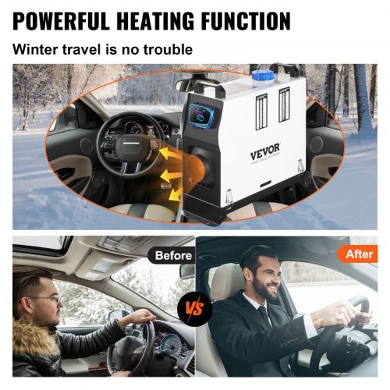 Diesel Air Heater All In One, Fast Heating Diesel Parking Heater with Red LCD Switch & Remote Control for Car, RV, Truck