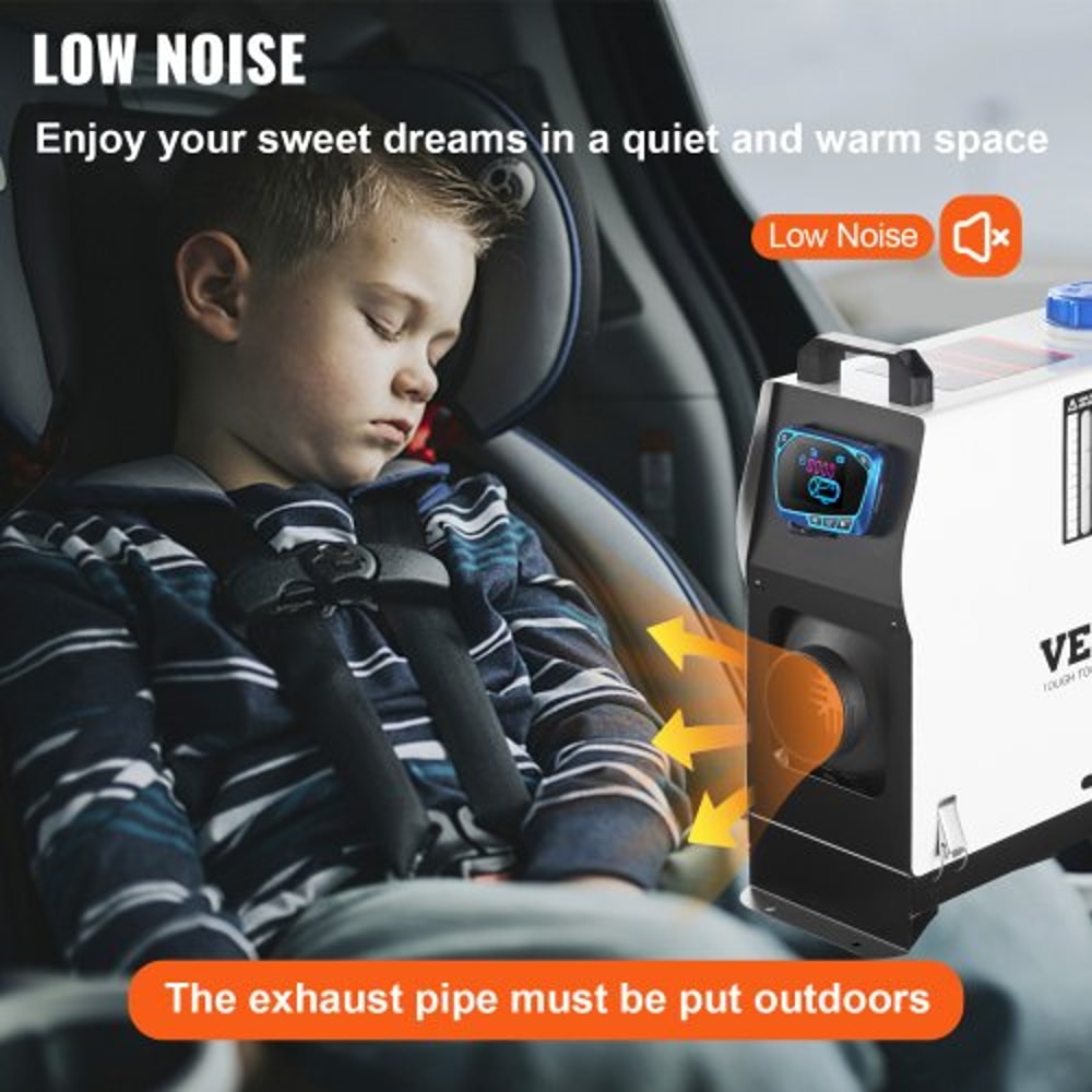 Diesel Air Heater All In One, Fast Heating Diesel Parking Heater with Red LCD Switch & Remote Control for Car, RV, Truck