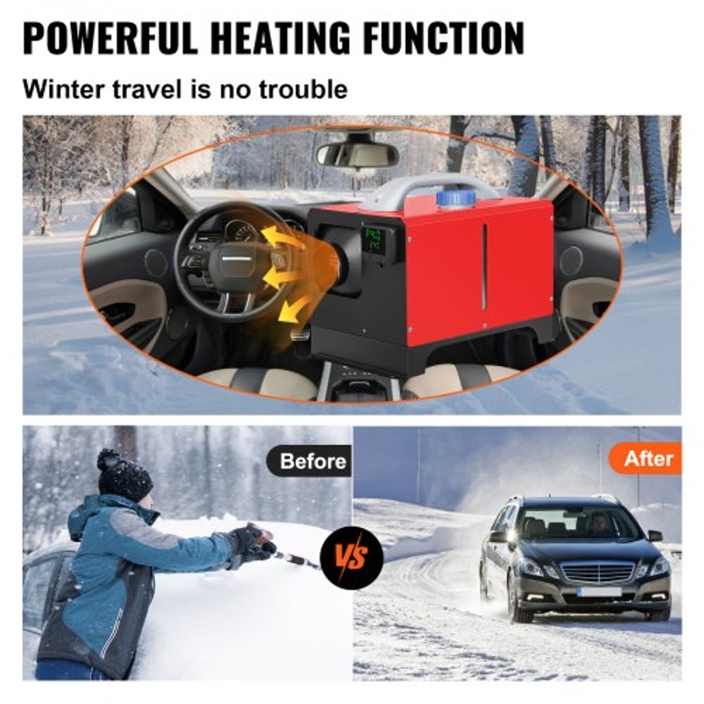 Diesel Air Heater All in One, Fast Heating Diesel Parking Heater with Black LCD & Remote Control for RV, Truck, Boat