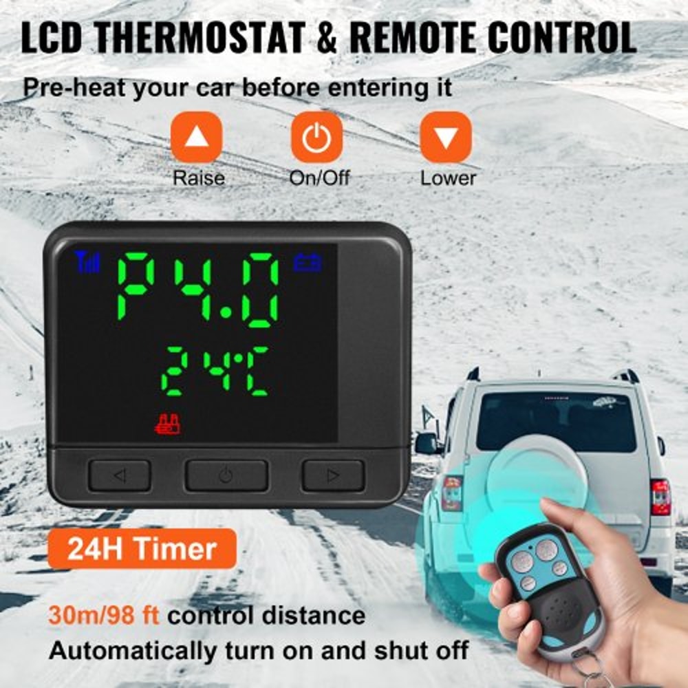 Diesel Air Heater All in One, Fast Heating Diesel Parking Heater with Black LCD & Remote Control for RV, Truck, Boat