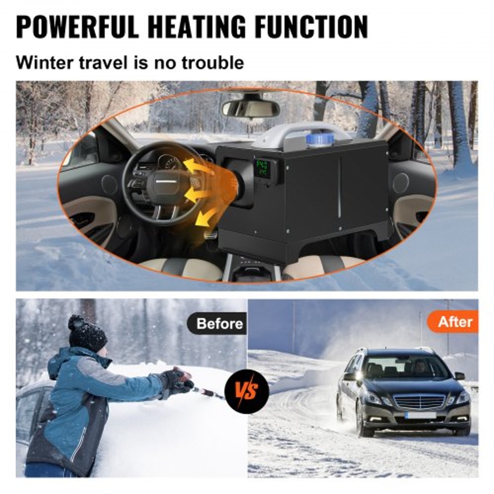 All-in-One Diesel Air Heater with Remote & LCD, Quiet, Fast Heating Parking Heater for RVs, Trucks, Boats, Buses, Cars