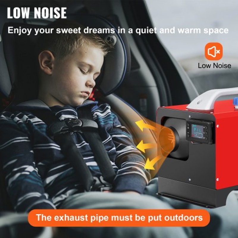 Diesel Air Heater, All-in-One Parking Heater with Black LCD & Remote Control, Fast Heating Mini Truck Heater for RV